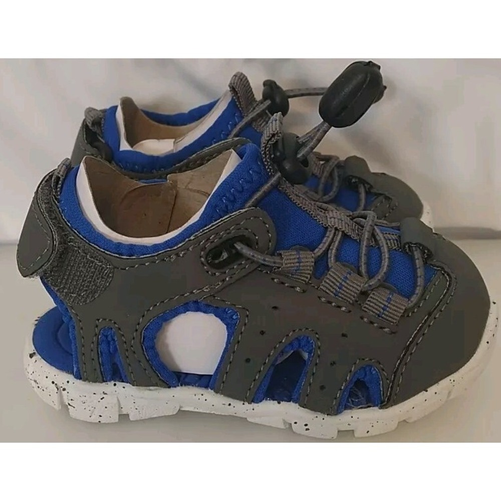 Max + Jake Lil Wade Toddler Sandals Size 5M Gray Blue Waterproof Adjustable